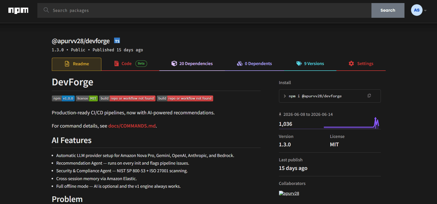 DevForge project preview